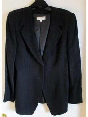 Women Giorgio Armani Black One-Button Jersey Jacket and Belt Accessory Size 12